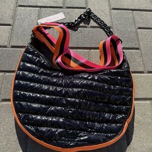 BCBGeneration Handbag Purse Shoulder Crossbody Black Puffer 2-in-1 Hobo NWT‎ $98